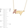 Thumbnail Image 4 of Birthstone Crystal Name Necklace in Sterling Silver with 14K Gold Plate (1 Stone and Line) - 16"