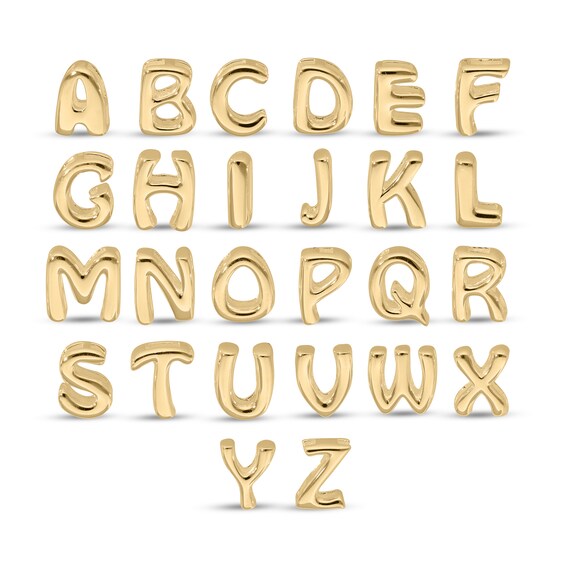 Bubble Letter Initial Pendant in Sterling Silver with 14K Gold Plate (1 Letter)