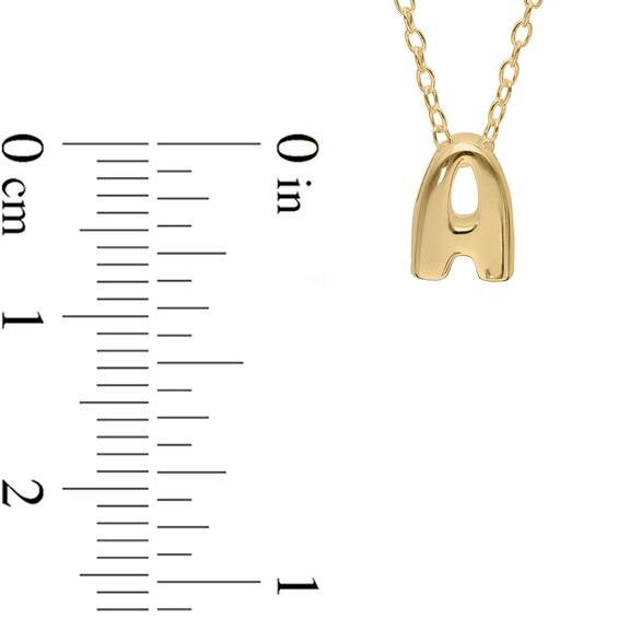 Bubble Letter Initial Pendant in Sterling Silver with 14K Gold Plate (1 Letter)
