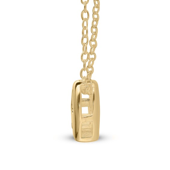 Bubble Letter Initial Pendant in Sterling Silver with 14K Gold Plate (1 Letter)