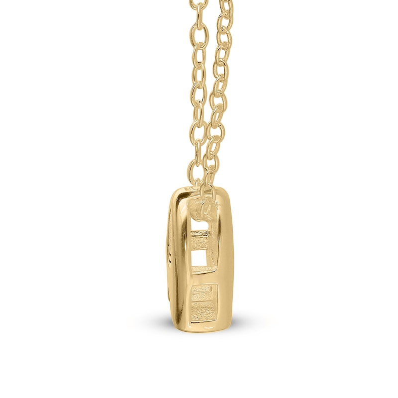 Main Image 5 of Bubble Letter Initial Pendant in Sterling Silver with 14K Gold Plate (1 Letter)