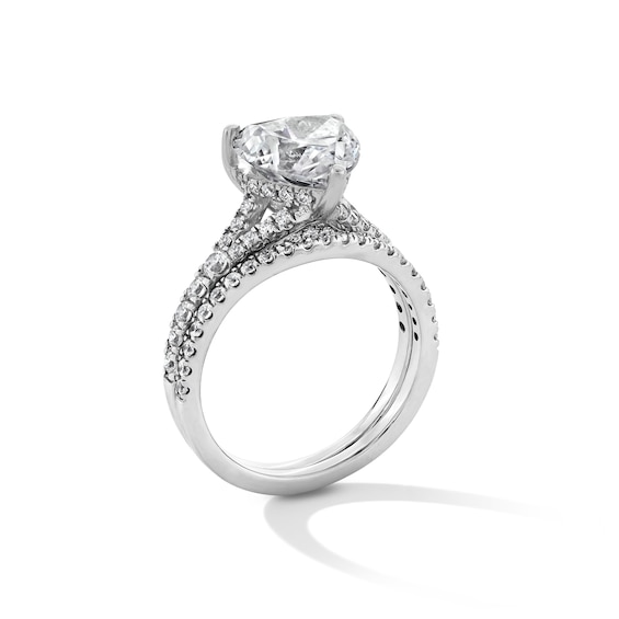 2-3/4 CT. T.w. Heart-Shaped Certified Lab-Grown Diamond Split Shank Bridal Set in 14K White Gold (F/Vs2)