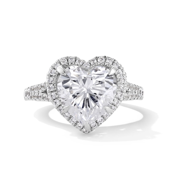 3-5/8 CT. T.w. Heart-Shaped Certified Lab-Grown Diamond Frame Split Shank Engagement Ring in 14K White Gold (F/Vs2)