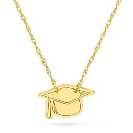 Graduation Cap Necklace in 14K Gold
