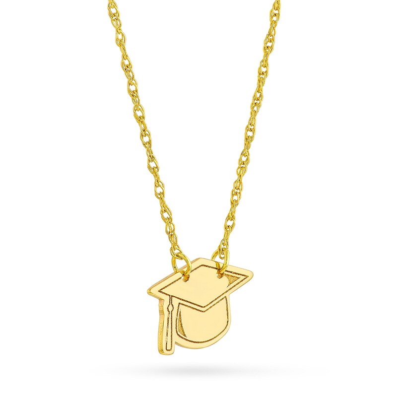 Main Image 2 of Graduation Cap Necklace in 14K Gold