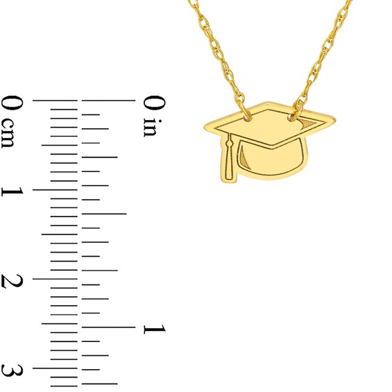 Graduation Cap Necklace in 14K Gold