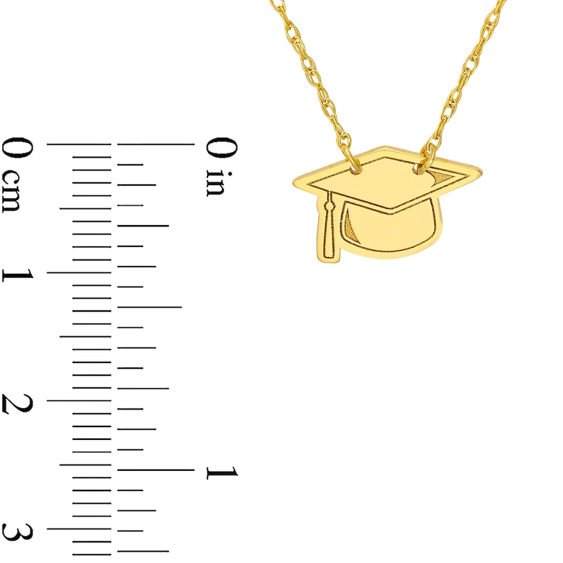 Main Image 4 of Graduation Cap Necklace in 14K Gold