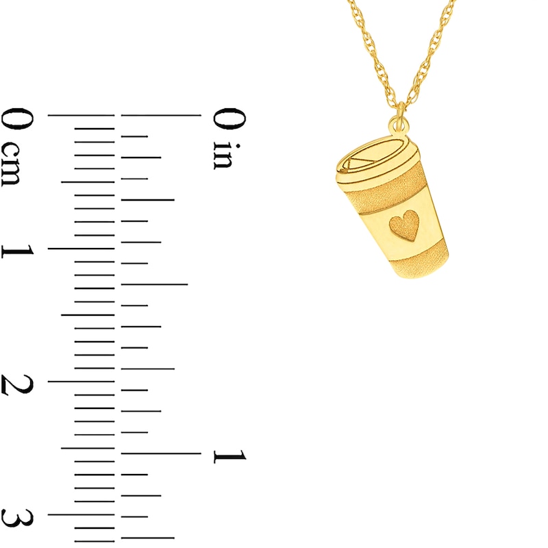 Main Image 4 of Tilted Coffee Cup Pendant in 14K Gold