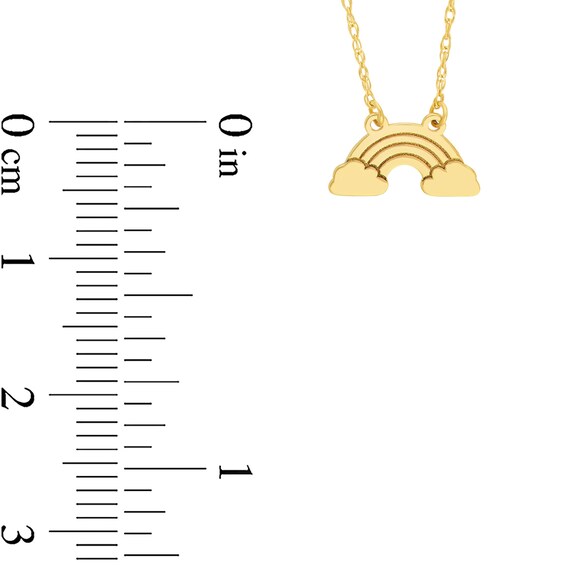 Rainbow and Clouds Necklace in 14K Gold
