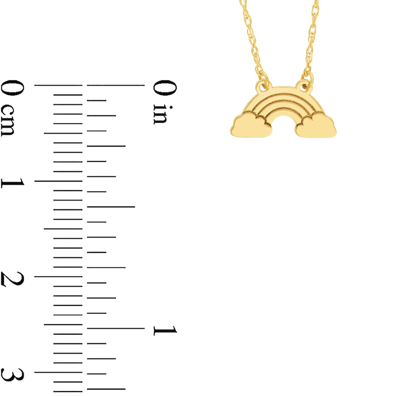 Main Image 4 of Rainbow and Clouds Necklace in 14K Gold