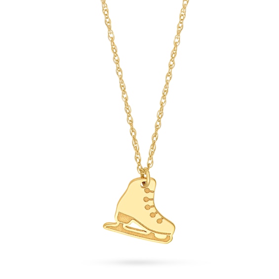 Ice Skate Pendant in 14K Gold