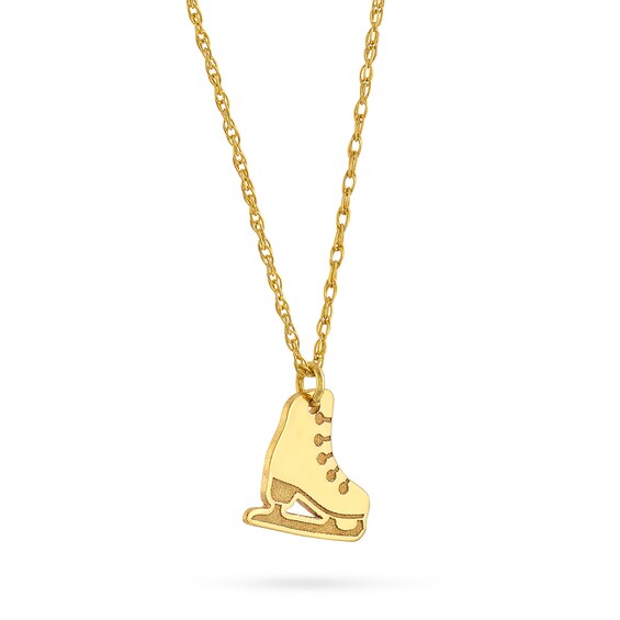 Ice Skate Pendant in 14K Gold