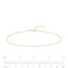 Thumbnail Image 4 of White Enamel Bead Station Chain Anklet in 14K Gold - 10"