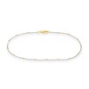 Thumbnail Image 1 of 2.0mm Diamond-Cut Saturn Bead Station Chain Anklet in Solid 14K Two-Tone Gold - 10&quot;