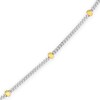 Thumbnail Image 2 of 2.0mm Diamond-Cut Saturn Bead Station Chain Anklet in Solid 14K Two-Tone Gold - 10&quot;