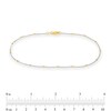 Thumbnail Image 4 of 2.0mm Diamond-Cut Saturn Bead Station Chain Anklet in Solid 14K Two-Tone Gold - 10&quot;