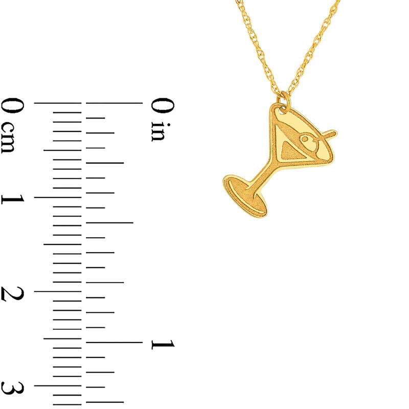 Main Image 4 of Tilted Martini Glass Pendant in 14K Gold