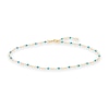 Thumbnail Image 1 of Turquoise Enamel Bead Station Chain Anklet in 14K Gold - 10"
