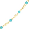 Thumbnail Image 2 of Turquoise Enamel Bead Station Chain Anklet in 14K Gold - 10"
