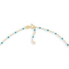Thumbnail Image 3 of Turquoise Enamel Bead Station Chain Anklet in 14K Gold - 10"
