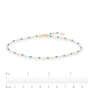 Thumbnail Image 4 of Turquoise Enamel Bead Station Chain Anklet in 14K Gold - 10"