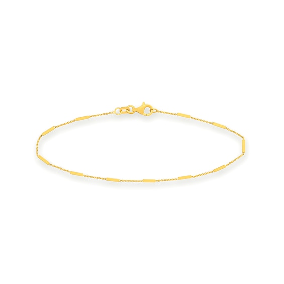 Bar Station Bracelet in 14K Gold - 7.25"