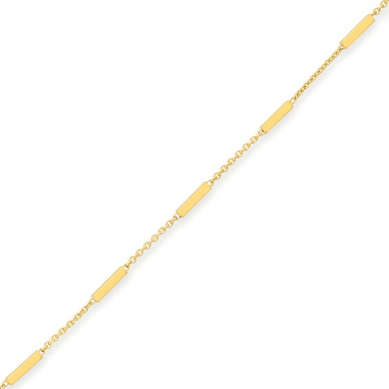 Bar Station Bracelet in 14K Gold - 7.25"