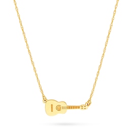 Mini Sideways Guitar Necklace in 14K Gold
