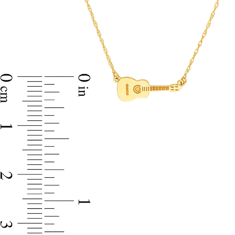 Main Image 4 of Mini Sideways Guitar Necklace in 14K Gold