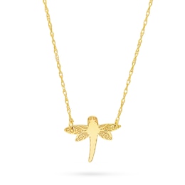 Dragonfly Necklace in 14K Gold