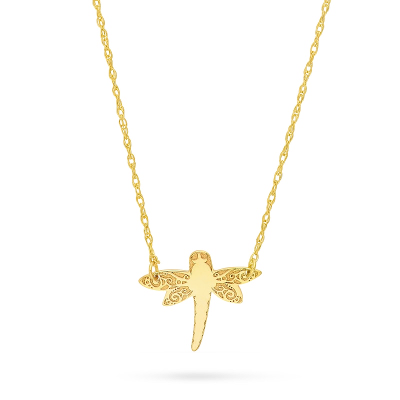 Main Image 1 of Dragonfly Necklace in 14K Gold