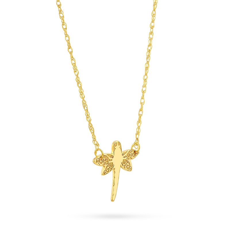 Main Image 2 of Dragonfly Necklace in 14K Gold
