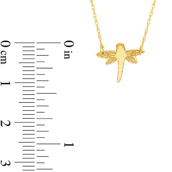 Dragonfly Necklace in 14K Gold