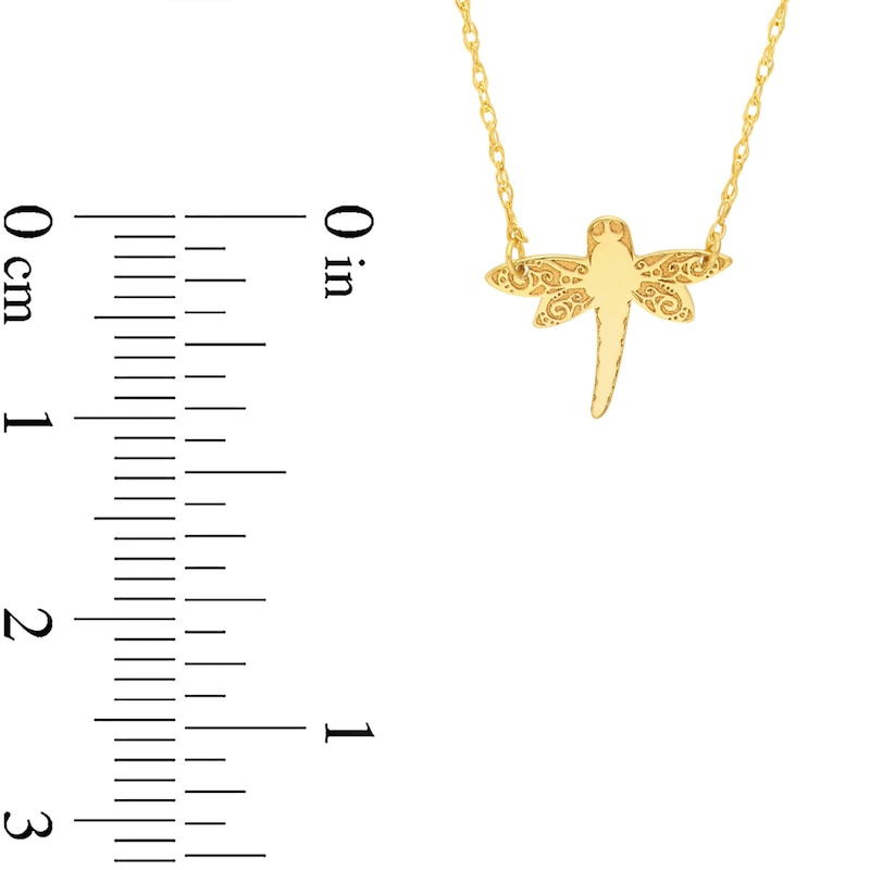 Main Image 4 of Dragonfly Necklace in 14K Gold