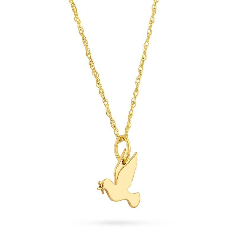 Main Image 2 of Peace Dove Pendant in 14K Gold