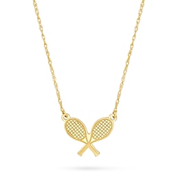 Tennis Racquet Necklace in 14K Gold