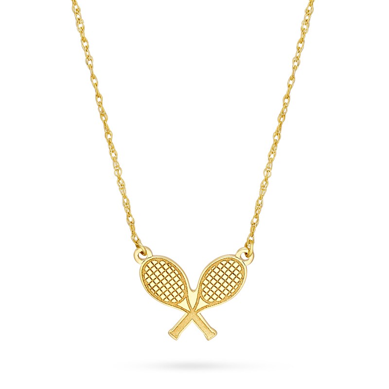 Main Image 1 of Tennis Racquet Necklace in 14K Gold