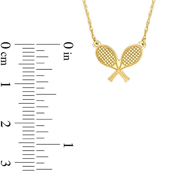 Tennis Racquet Necklace in 14K Gold