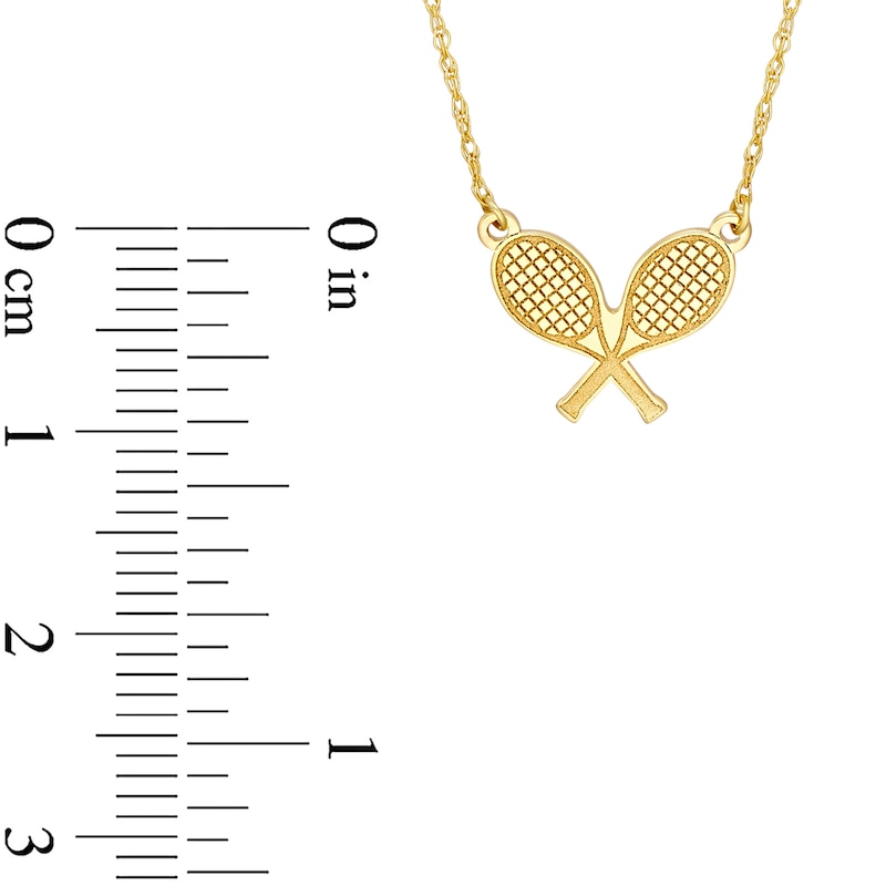 Main Image 4 of Tennis Racquet Necklace in 14K Gold
