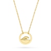 Thumbnail Image 1 of Ocean Wave Circle Frame Necklace in 14K Gold