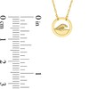 Thumbnail Image 4 of Ocean Wave Circle Frame Necklace in 14K Gold