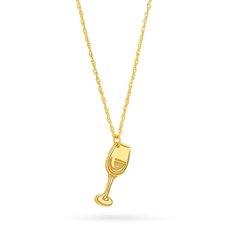 Main Image 2 of Tilted Wine Glass Pendant in 14K Gold