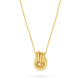 Interlocking Rings Pendant in 14K Gold