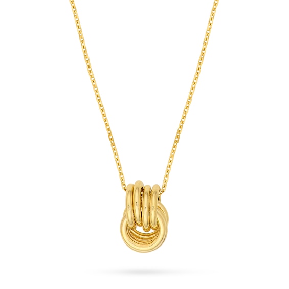 Interlocking Rings Pendant in 14K Gold