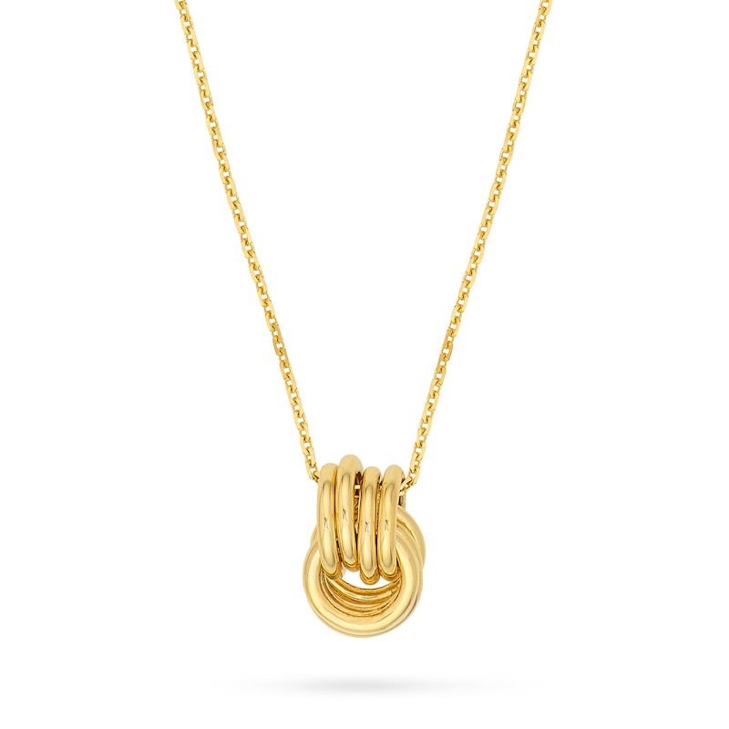 Main Image 1 of Interlocking Rings Pendant in 14K Gold