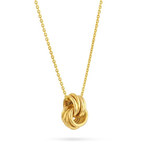 Interlocking Rings Pendant in 14K Gold