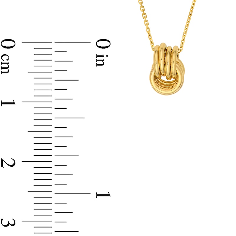 Main Image 4 of Interlocking Rings Pendant in 14K Gold