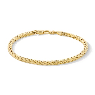 4.1mm Diamond-Cut Wheat Chain Bracelet in Hollow 10K Gold - 8.5"