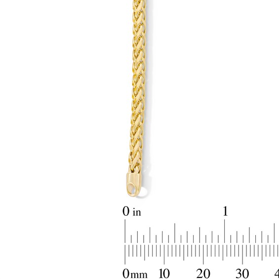 3.15mm Diamond-Cut Wheat Chain Bracelet in Hollow 10K Gold - 7.5"