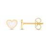 Thumbnail Image 2 of White Enamel Heart Stud Earrings in Solid 14K Gold